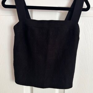 Abercrombie & Fitch Black Ribbed Crop Tank Top